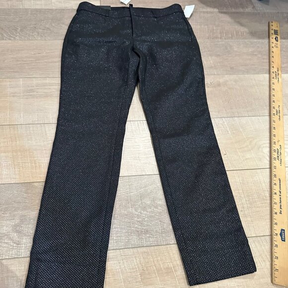 BANANA REPUBLIC WOMENS NEW BLACK SILVER PANTS SLOAN CURVY FIT SIZE 6 - Picture 1 of 11